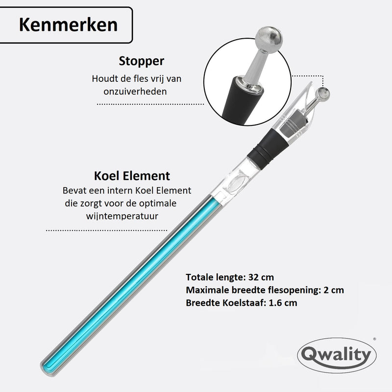 Wijn Koeler Stick - Beluchter - Foliesnijder