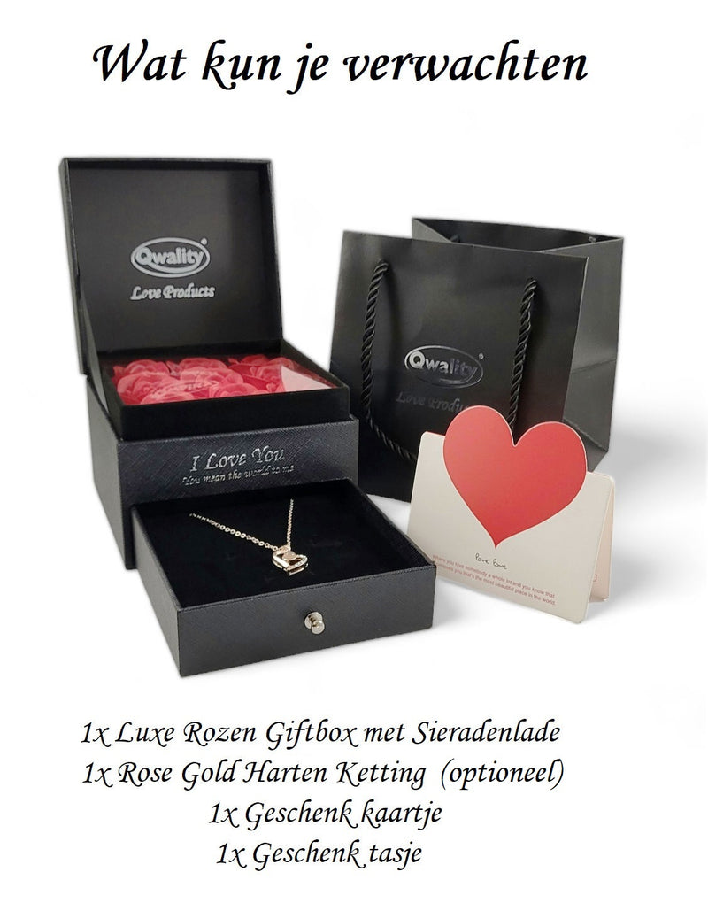 Rozen Met Een Ketting In Doosje - Hart Ketting - Cadeau Voor Haar Eeuwige Roos Valentijn Rozen Met Een Ketting In Doosje - Hart Ketting - Cadeau Voor Haar Eeuwige Roos Valentijn