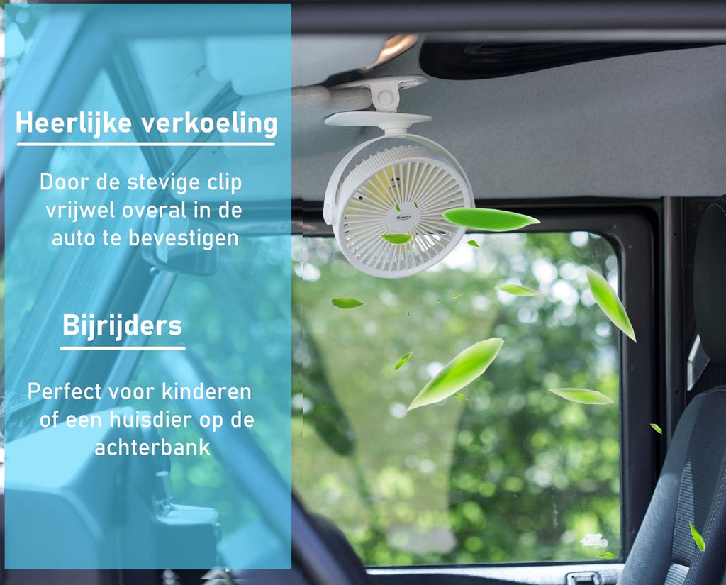 INF Lüfter für Auto mit 360° Drehung - einstellbare Geschwindigkeit - Schwarz INF Lüfter für Auto mit 360° Drehung - einstellbare Geschwindigkeit - Schwarz